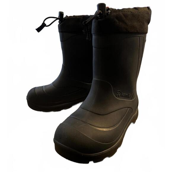 Kamik Kids Waterproof Winter Gear Snow Boots - Size 1 (Black) - Picture 4 of 7